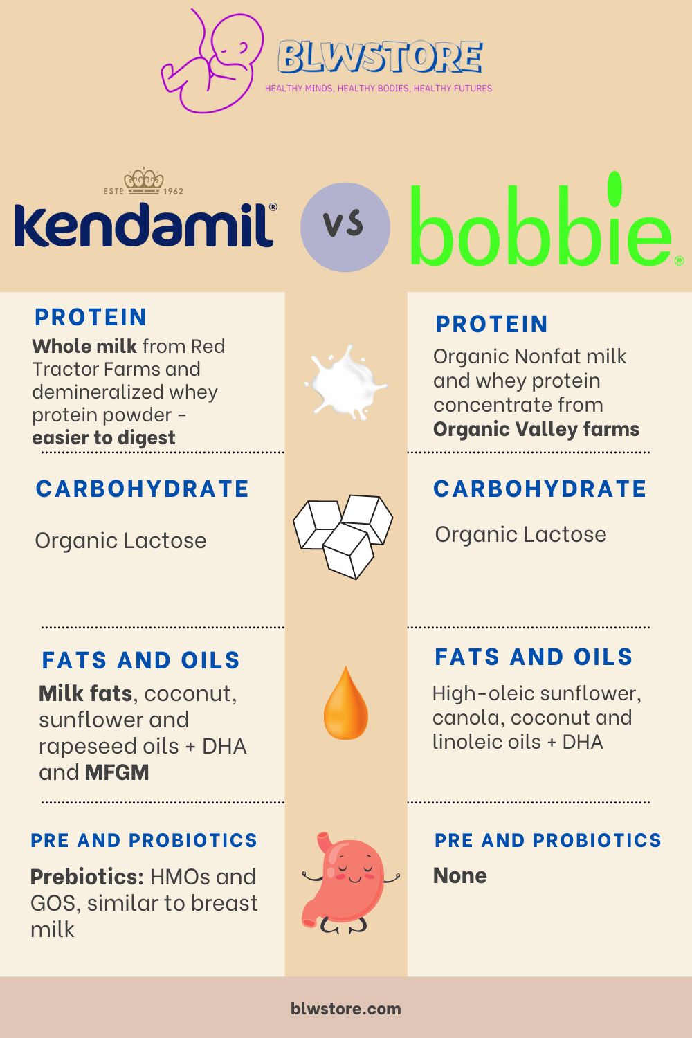Kendamil vs Bobbie Infographic